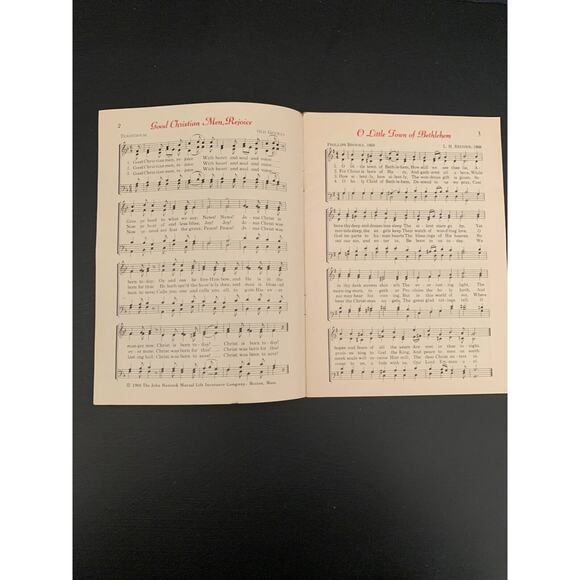 Vintage 1978 Christmas Carols Pamphlet Insurance Advertisement John Hancock - Picture 3 of 7